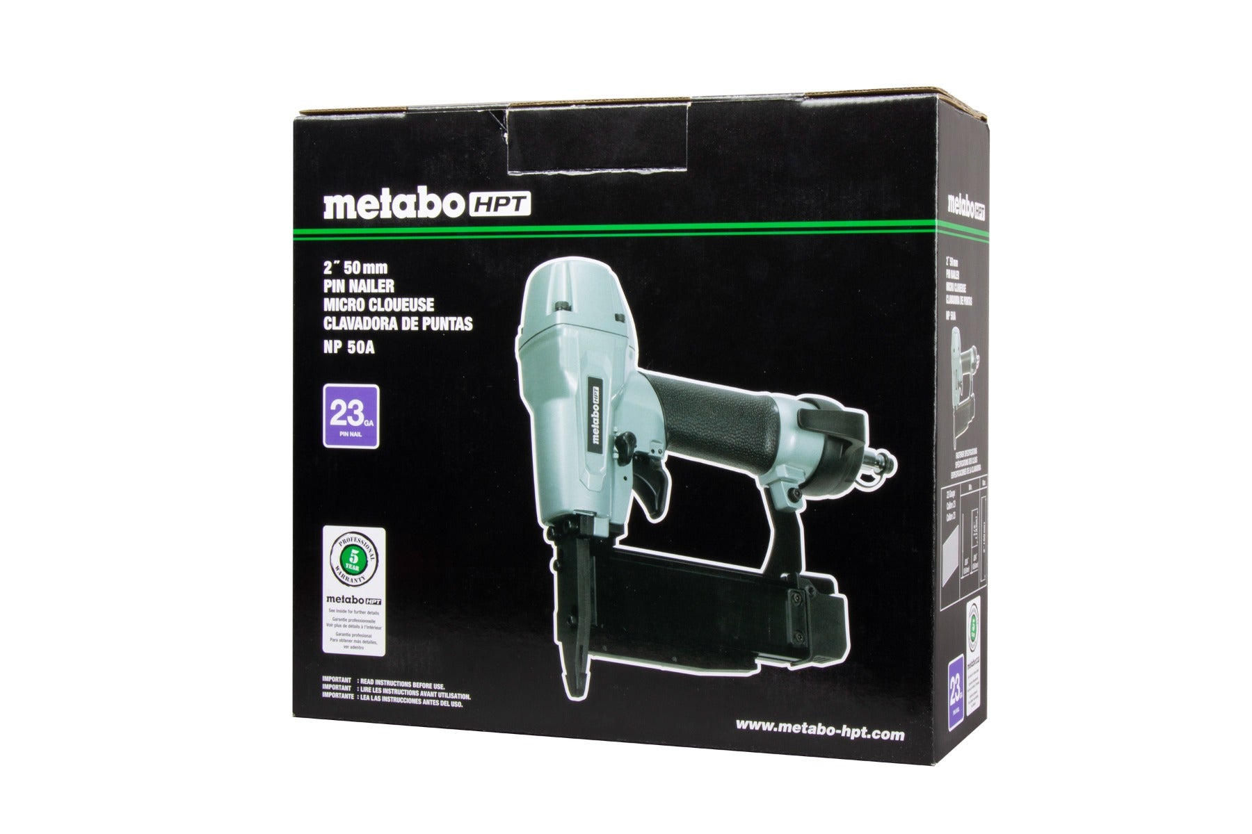 Metabo 23-Gauge 2 in. PRO Pin Nailer NP50AM
