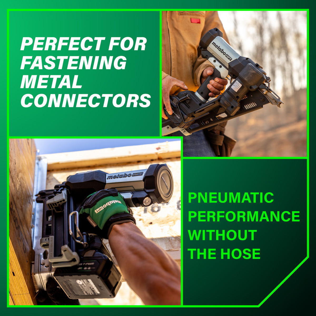 Metabo HPT 18V Cordless Pneumatic 2-1/2 in. Metal Connector Nailer Kit with 10.0 Ah Battery NR1865DKAQRY