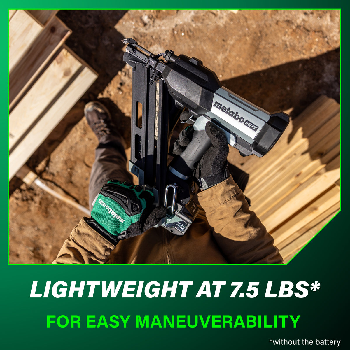 Metabo HPT 18V Cordless Pneumatic 2-1/2 in. Metal Connector Nailer Kit with 10.0 Ah Battery NR1865DKAQRY
