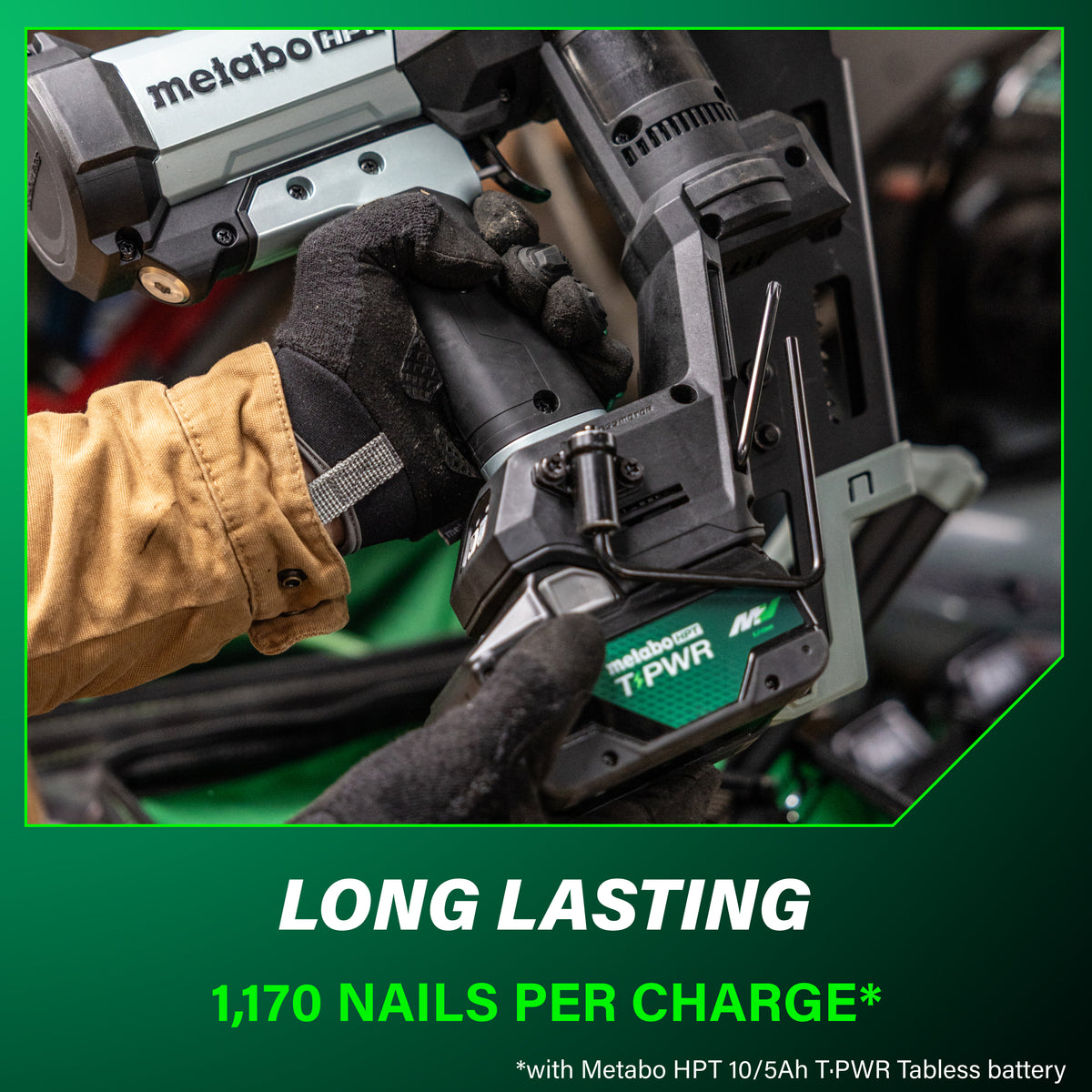 Metabo HPT 18V Cordless Pneumatic 2-1/2 in. Metal Connector Nailer Kit with 10.0 Ah Battery NR1865DKAQRY