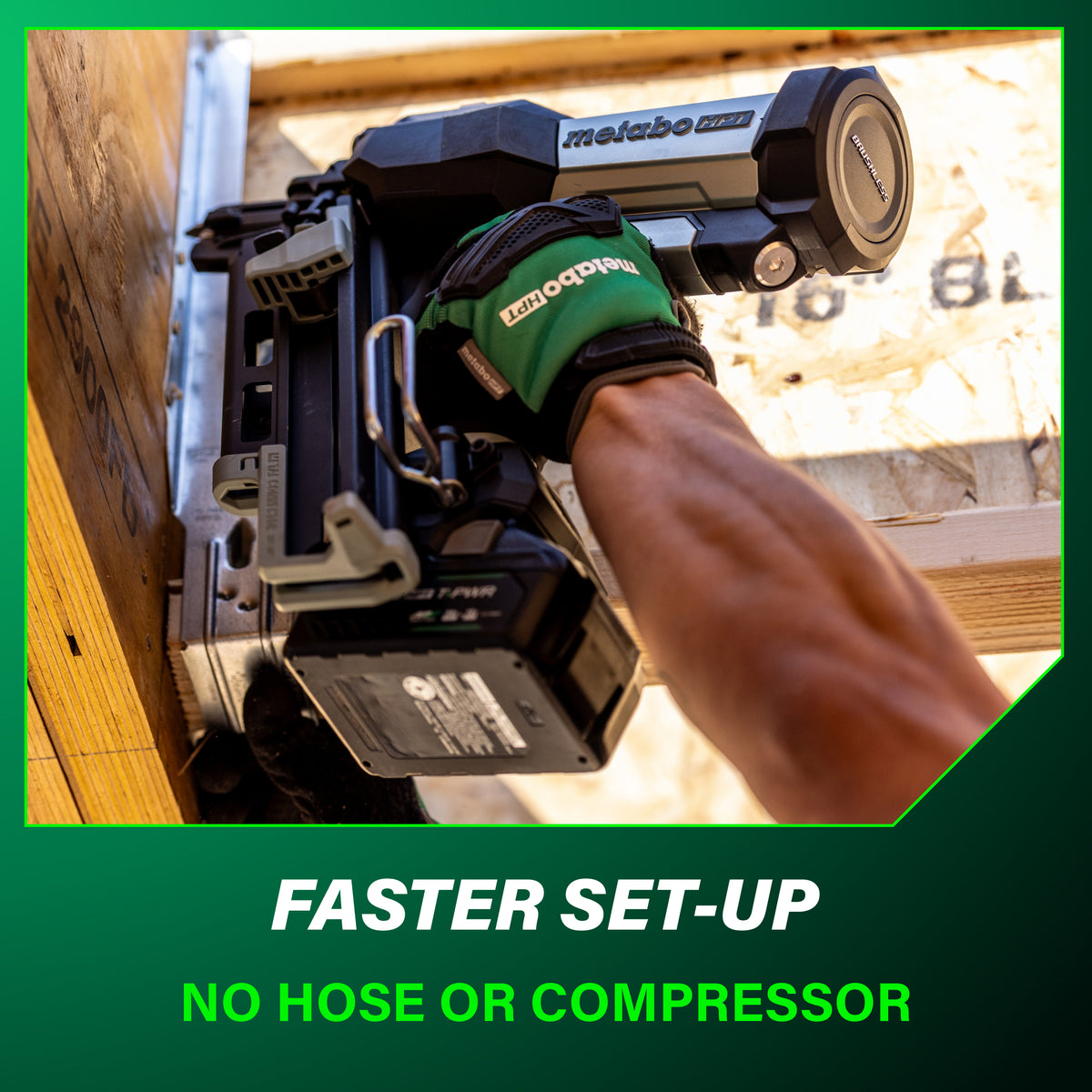 Metabo HPT 18V Cordless Pneumatic 2-1/2 in. Metal Connector Nailer Kit with 10.0 Ah Battery NR1865DKAQRY