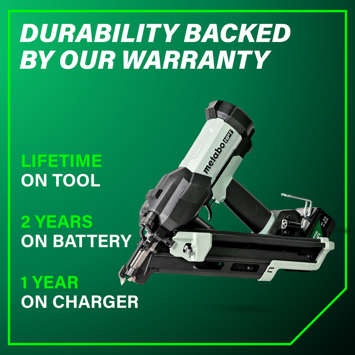 Metabo HPT 18V Cordless Pneumatic 2-1/2 in. Metal Connector Nailer Kit with 10.0 Ah Battery NR1865DKAQRY