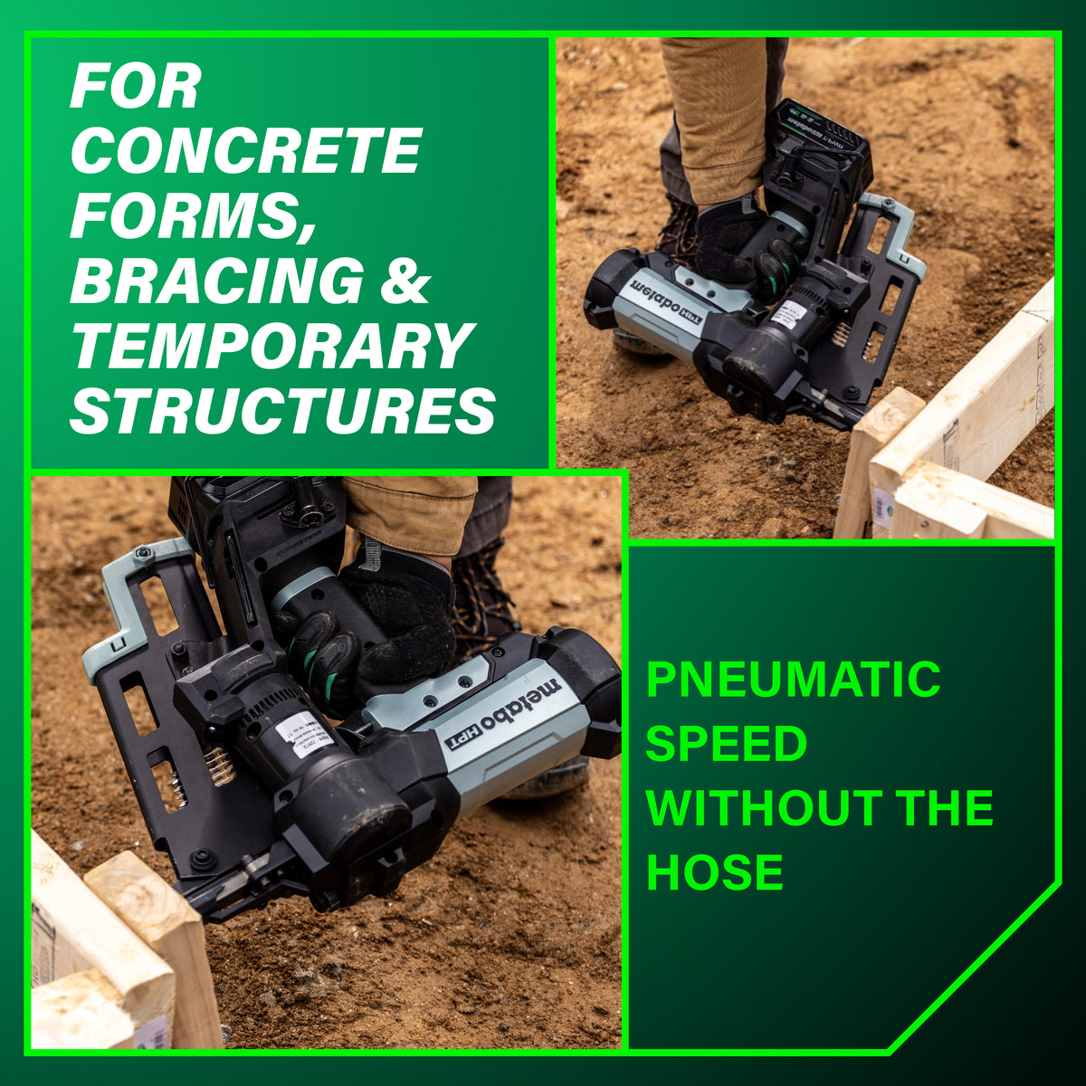 Metabo HPT 18V 21° Cordless Pneumatic 3 in. Duplex Forming Nailer Kit with 10.0 Ah Battery NR1875DDAQRY