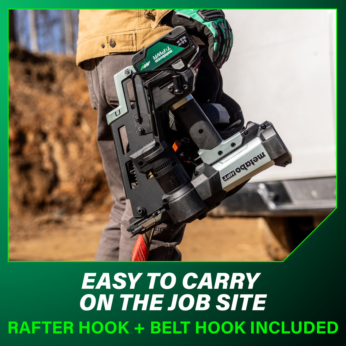 Metabo HPT 18V 21° Cordless Pneumatic 3 in. Duplex Forming Nailer Kit with 10.0 Ah Battery NR1875DDAQRY