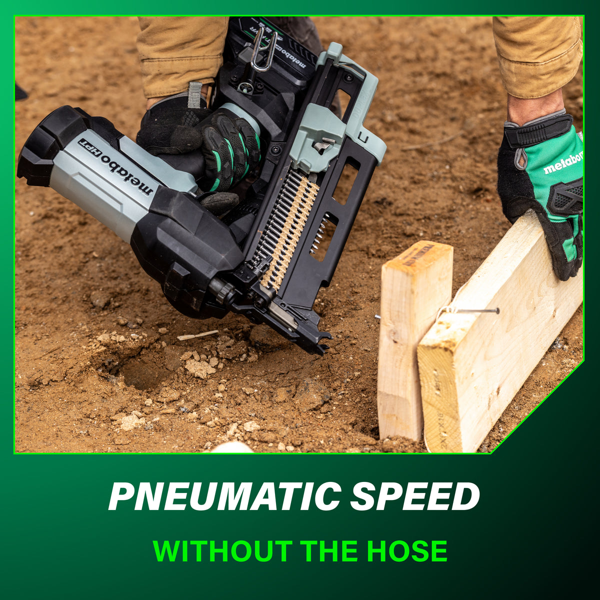 Metabo HPT 18V 21° Cordless Pneumatic 3 in. Duplex Forming Nailer Kit with 10.0 Ah Battery NR1875DDAQRY