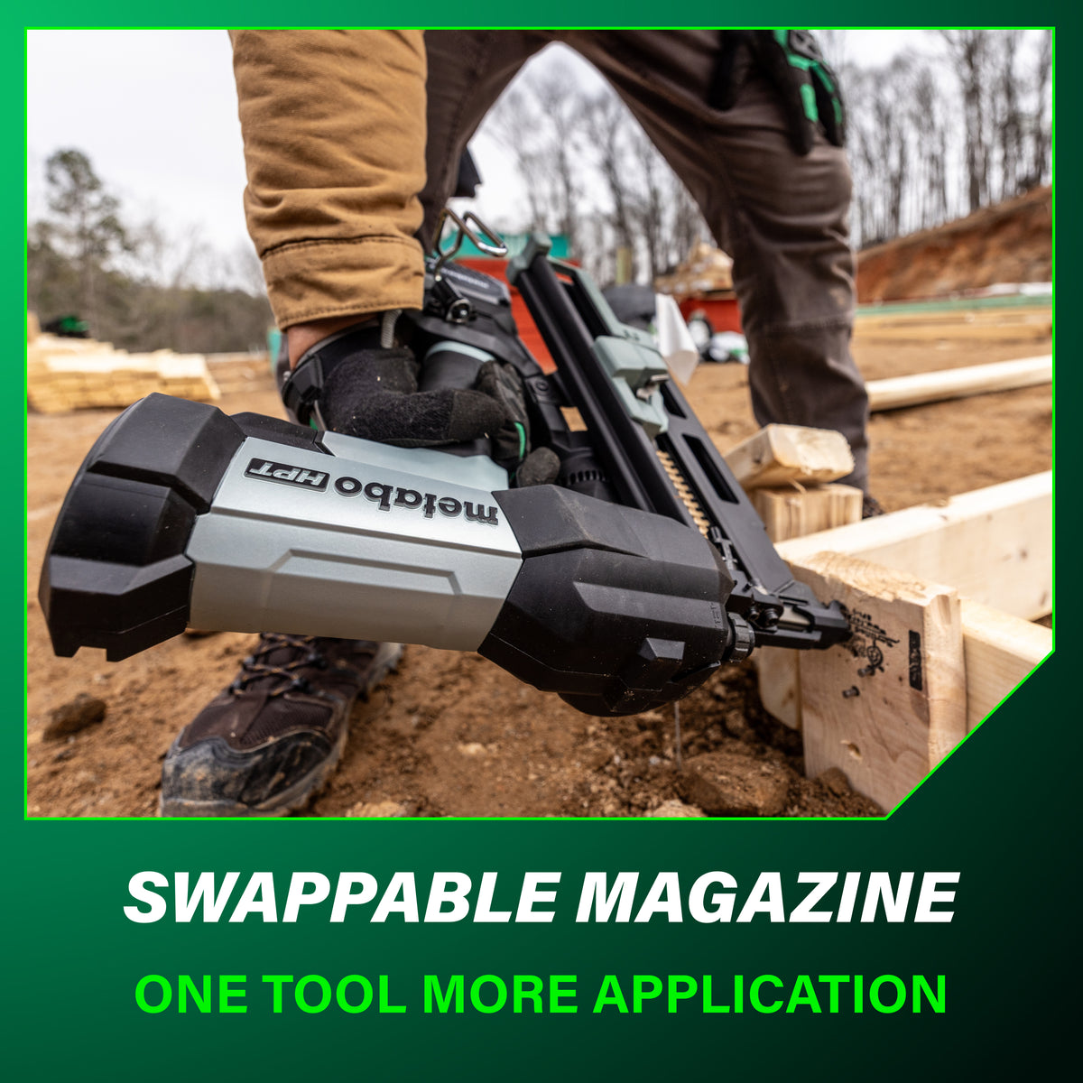 Metabo HPT 18V 21° Cordless Pneumatic 3 in. Duplex Forming Nailer Kit with 10.0 Ah Battery NR1875DDAQRY