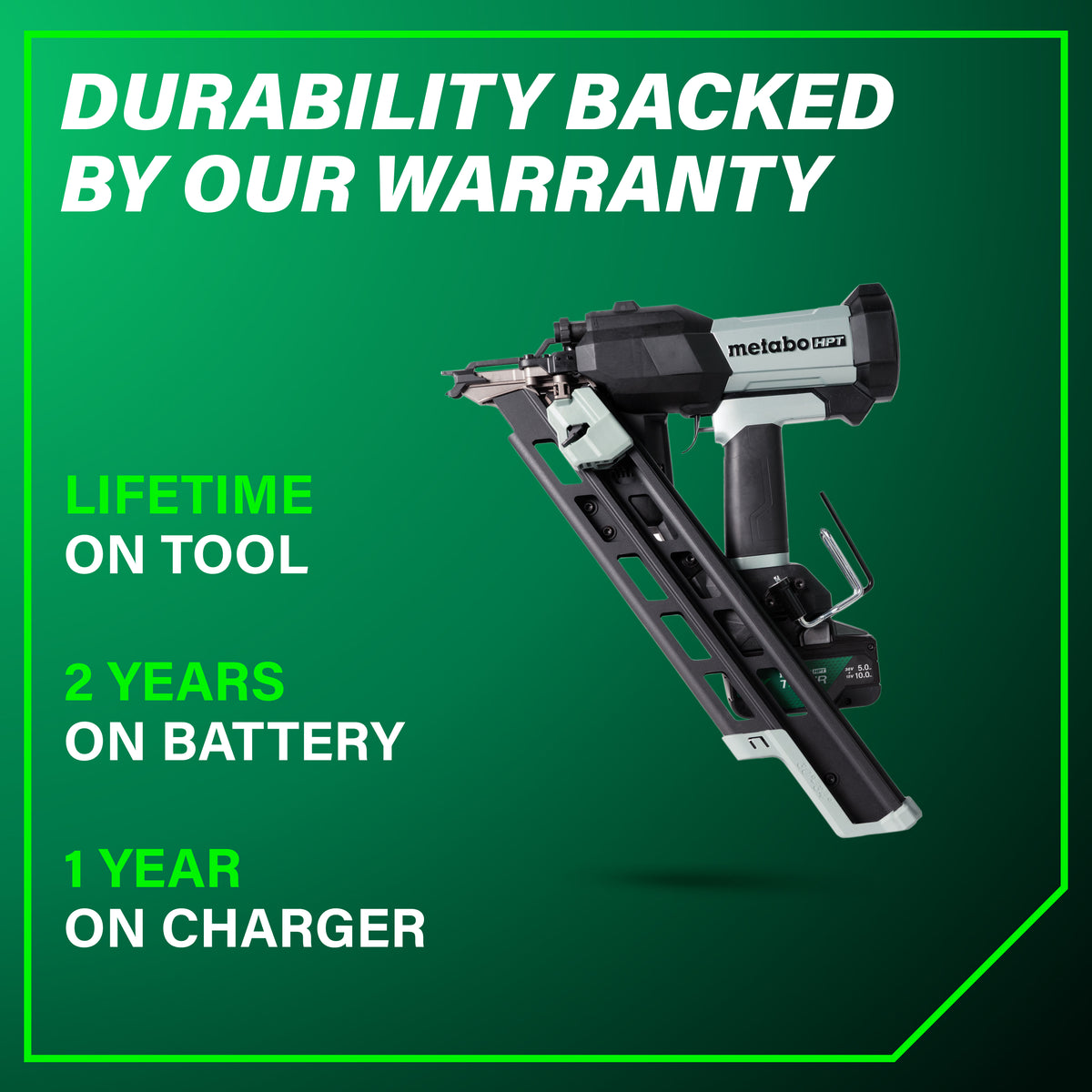 Metabo HPT 18V 30° Cordless Pneumatic 3-1/2 in. Framing Nailer Kit with 10.0 Ah Battery NR1890DCBQRY