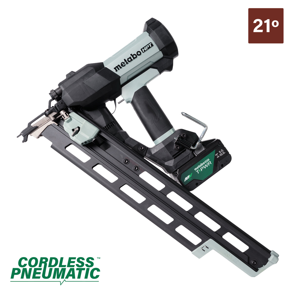 Metabo HPT 18V 21° Cordless Pneumatic 3-1/2 in. Framing Nailer Kit with 10.0 Ah Battery NR1890DRBQRY