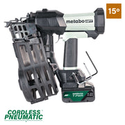 Metabo HPT 18V 15° Cordless Pneumatic 3-1/2 in. Coil Framing Nailer Kit with 10.0 Ah Battery NV1890DAQRY