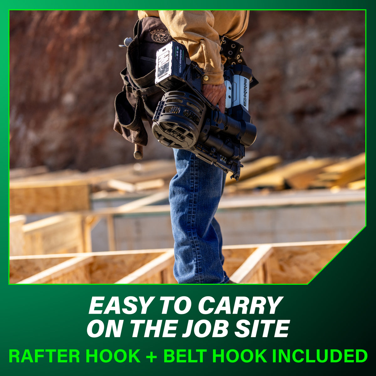 Metabo HPT 18V 15° Cordless Pneumatic 3-1/2 in. Coil Framing Nailer Kit with 10.0 Ah Battery NV1890DAQRY