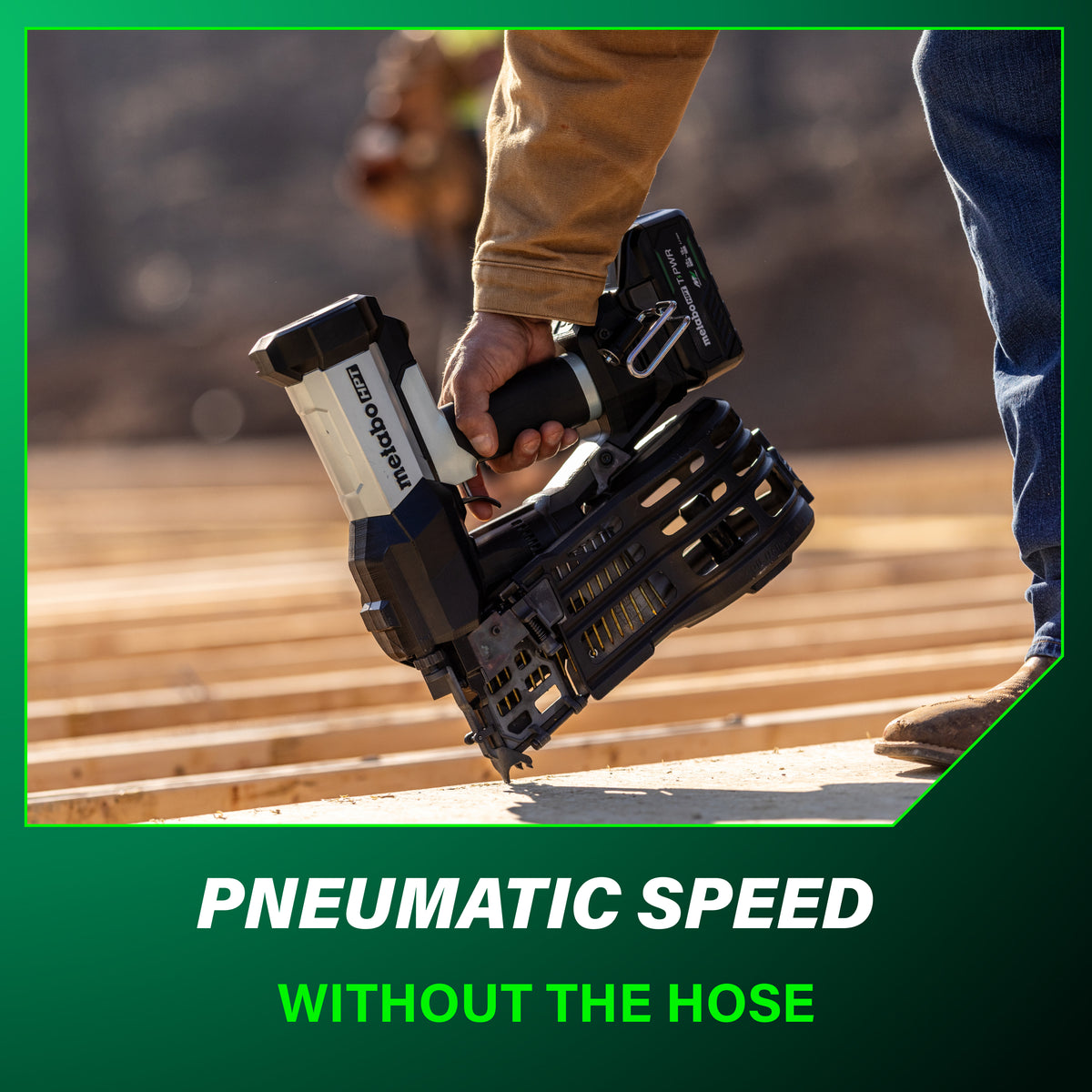 Metabo HPT 18V 15° Cordless Pneumatic 3-1/2 in. Coil Framing Nailer Kit with 10.0 Ah Battery NV1890DAQRY