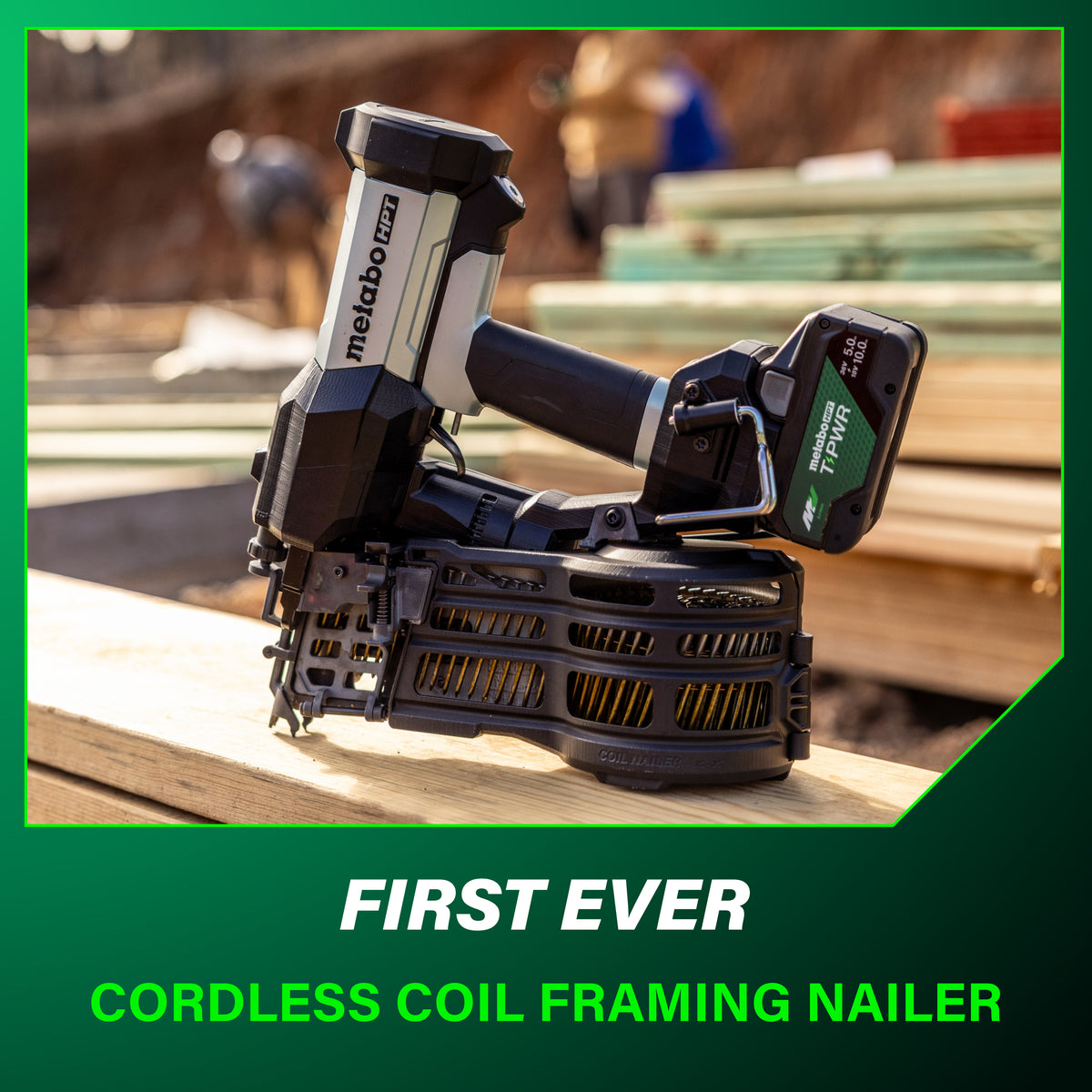 Metabo HPT 18V 15° Cordless Pneumatic 3-1/2 in. Coil Framing Nailer Kit with 10.0 Ah Battery NV1890DAQRY