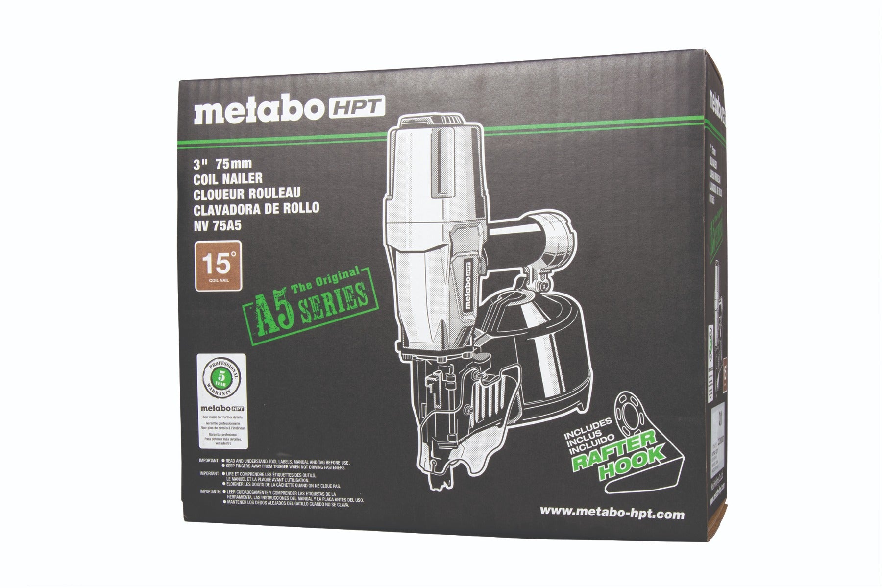 Metabo HPT 3 in. Siding/Light Framing (Sheathing) Coil Nailer