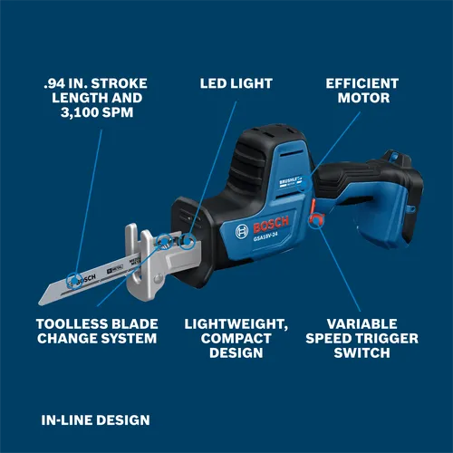 Bosch 18V Compact Reciprocating Saw (Bare Tool) GSA18V-24N