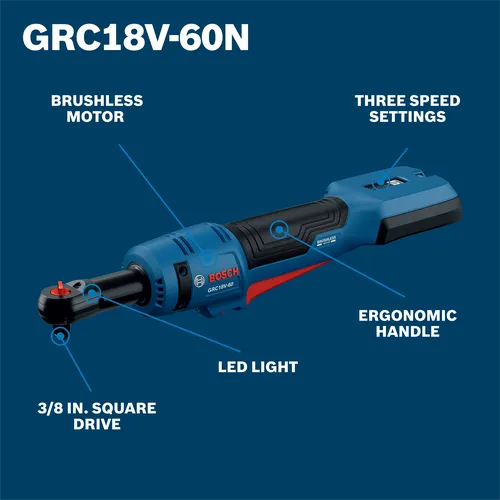 Bosch 18V Brushless 3/8 in. Ratchet (Bare Tool) GRC18V-60N