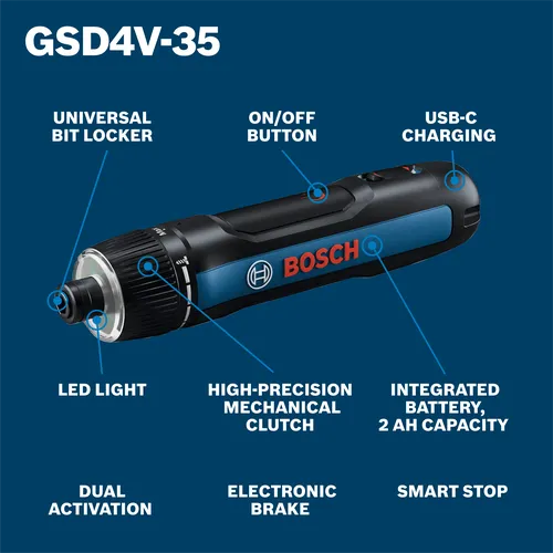 Bosch 4V Max Go 3 Cordless Screwdriver Kit GSD4V-35
