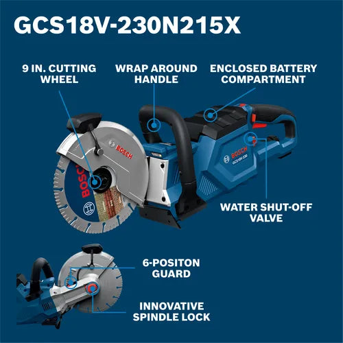 Bosch 18V 9" Cutoff Saw Kit with 2 EXPERT 15Ah GCS18V-230N215X