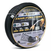 OilShield 1" X 30' Rubber Farm Fuel Transfer Hose with Static Wire