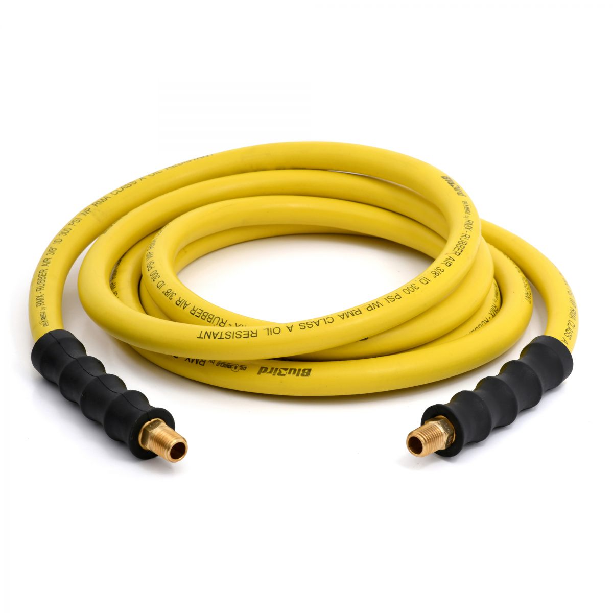 Blubird OilShield 3/8" X 15' Rubber Air Hose Assembly 3/8" Male-NPT, 2-Pack OS3815-2PK