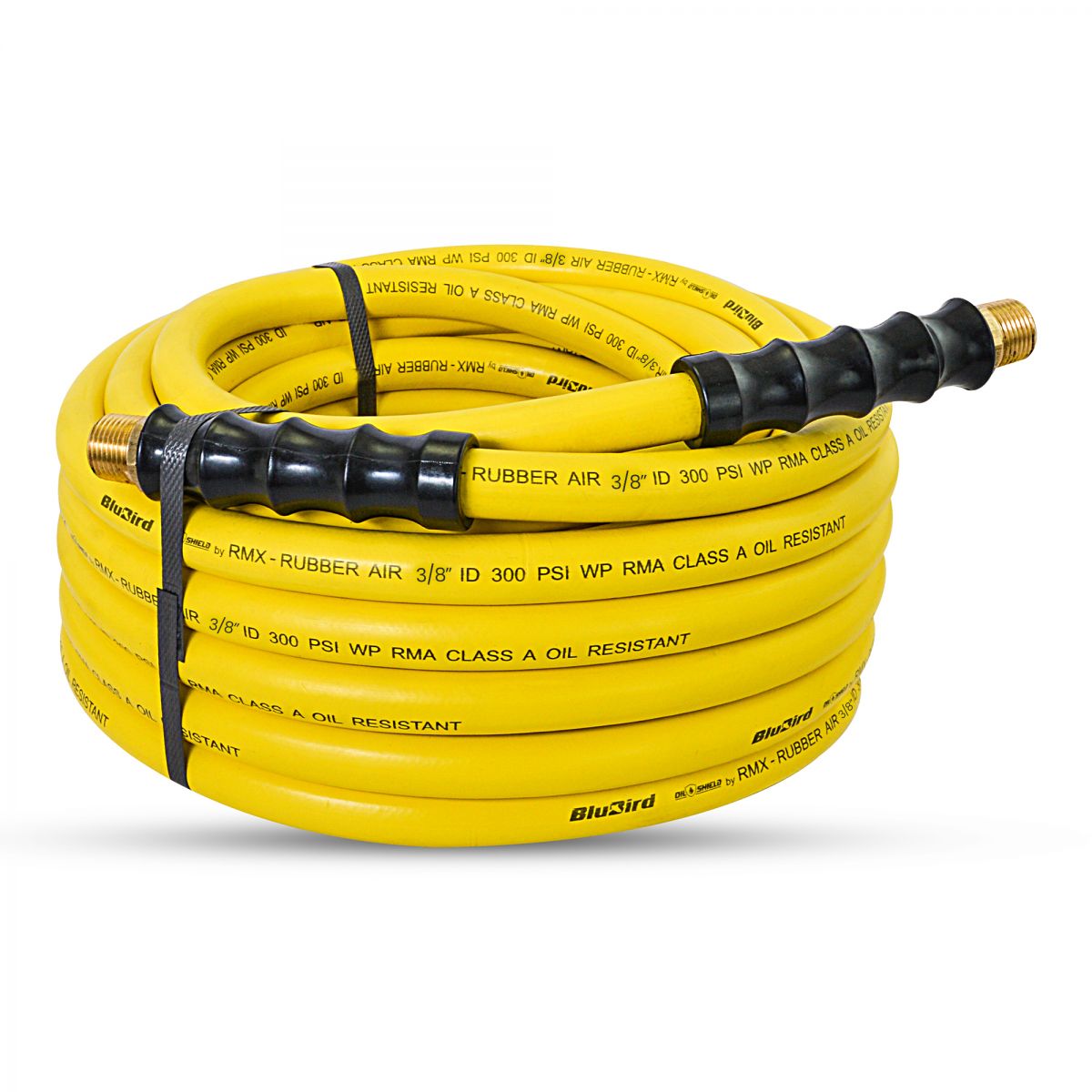 Blubird OilShield 3/8" X 25' Rubber Air Hose Assembly 3/8" Male-NPT OS3825