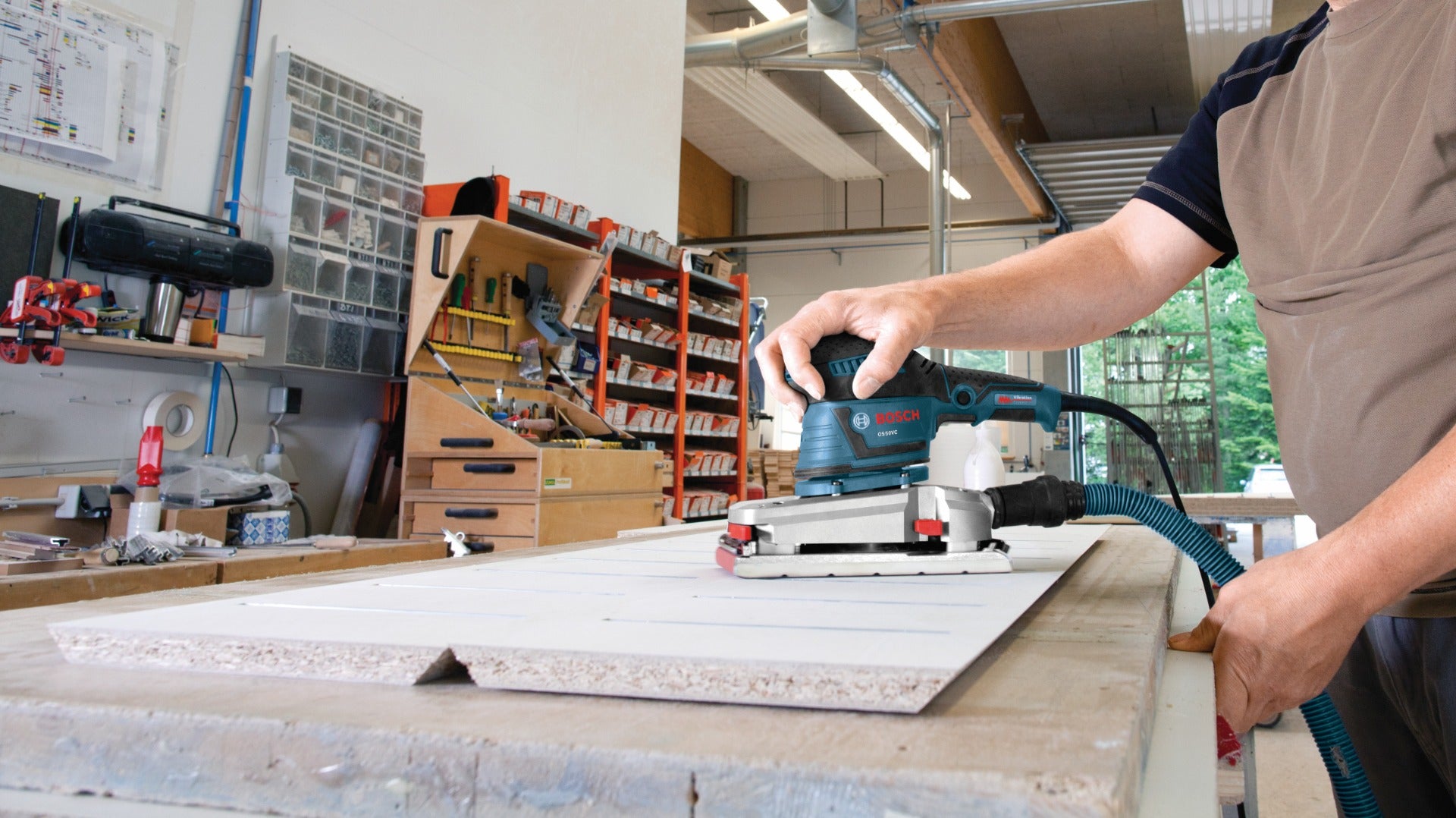 Bosch 1/2-Sht. Variable Orbital Sander, Vibration Cntrl. OS50VC