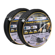 OilShield 3/4" X 12' Rubber Farm Fuel Transfer Hose with Static Wire, 2-Pack