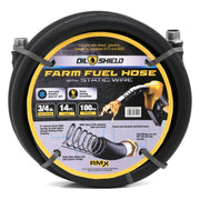 OilShield 3/4" X 14' Rubber Farm Fuel Transfer Hose with Static Wire