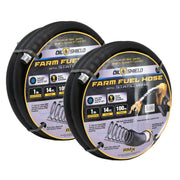 OilShield 1" X 12' Rubber Farm Fuel Transfer Hose with Static Wire, 2-Pack
