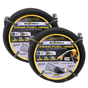 OilShield 1" X 14' Rubber Farm Fuel Transfer Hose with Static Wire, 2-Pack
