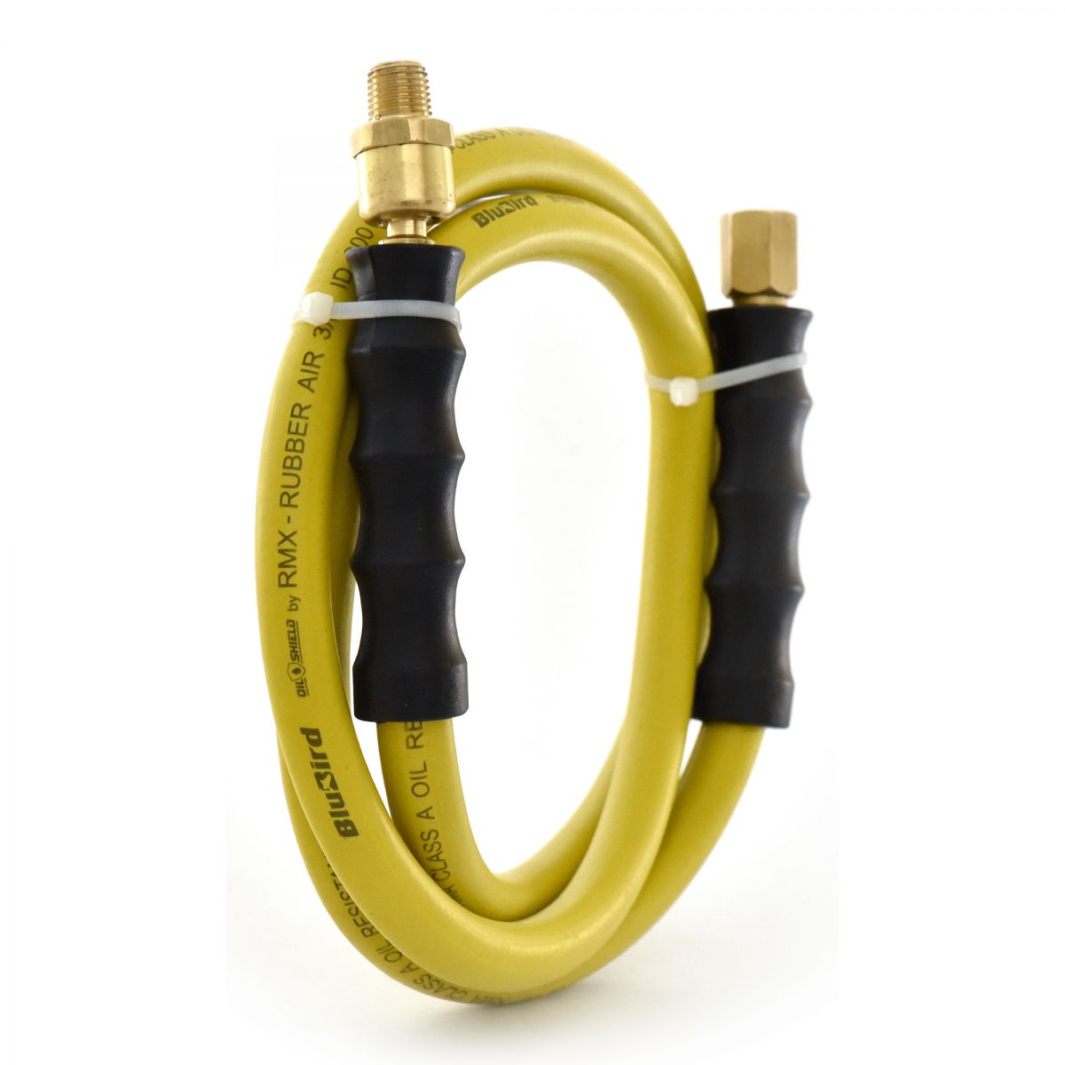 Blubird OilShield 3/8" X 5' Rubber Air Hose Assembly 3/8" Male-NPT, 2-Pack OSSR3805-2PK