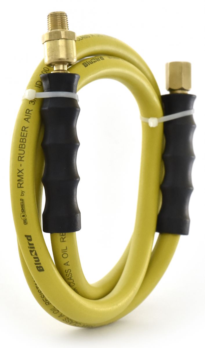 Blubird OilShield 3/8" X 5' Rubber Air Hose Assembly 3/8" Male-NPT OSSR3805