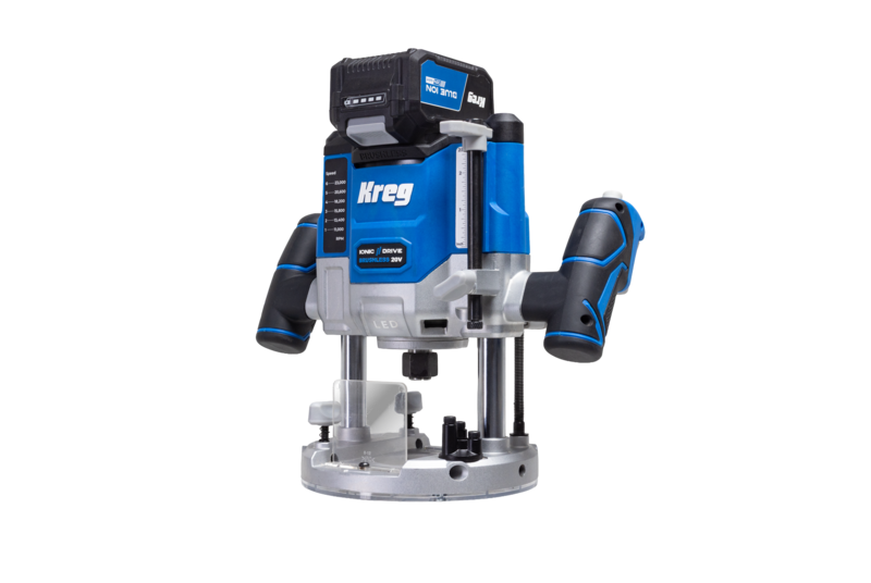 Kreg 20V Cordless Ionic Drive 2-1/4 HP Plunge Router 4ah Kit KPTBPR225B