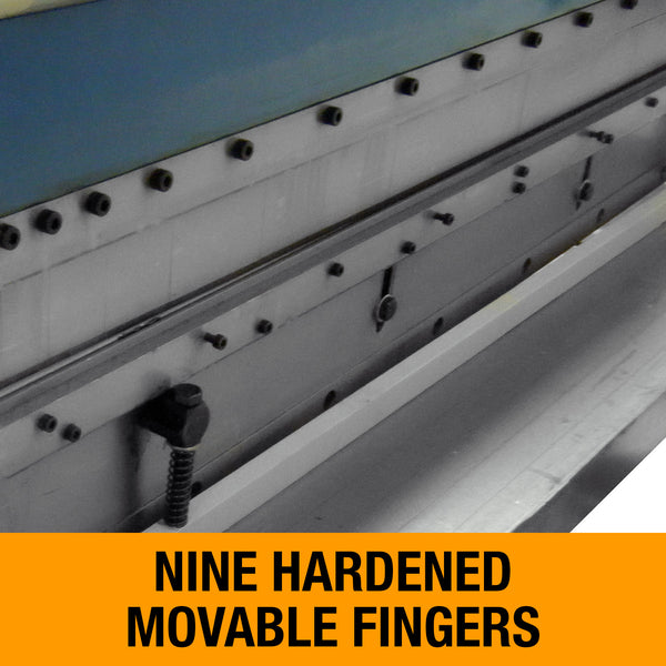 Close up of the Baileigh SBR-5216 brake showing nine hardened movable fingers
