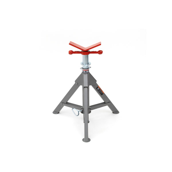 Jet JPJ-LFD-V Low Folding Pipe Jack Stand with Steel V-Head, 2,500 lbs. Capacity, Up to 18 in. Pipe JT1-3816
