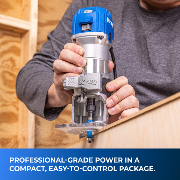 Kreg 1-1/4 HP 1/4 in. Trim Router, 6.5 A, 16,000-32,000 RPM PRSPR125