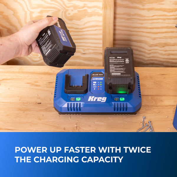 Kreg 20V Blue Ion Dual Fast Battery Charger CRGR402B
