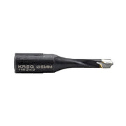 Kreg Edge 5 mm mortising cutter bit with carbide tip laid on a white background