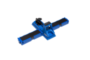 Blue Kreg K4 Pocket-Hole Jig Workstation Kit assembled with base and wing supports on a benchtop