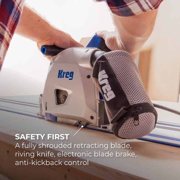 Kreg Adaptive Cutting System Master Kit with Plunge-Cut Track Saw, 62 in. Track & Project Table, 12A, 120V ACSCT3000