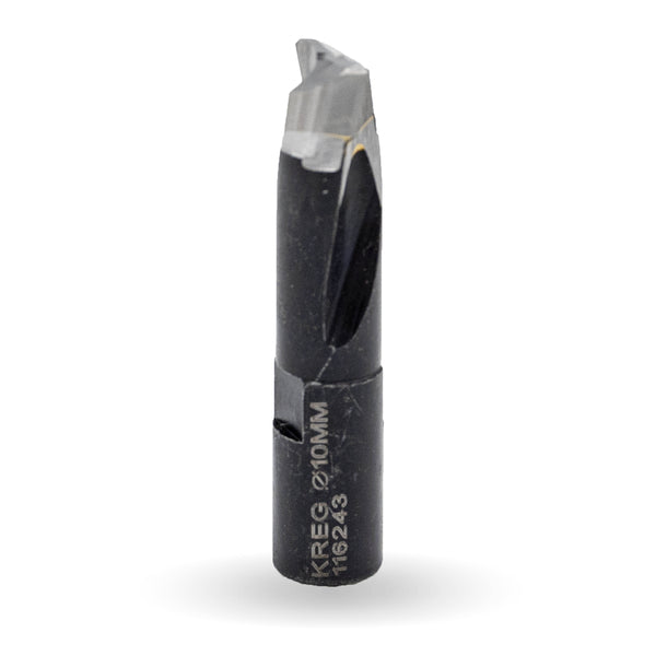 Kreg Edge 10 mm loose tenon mortising cutter with carbide tip on a white background