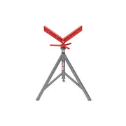 Jet JPJ-BFX-V fixed pipe jack stand with red V-head and gray welded tripod base