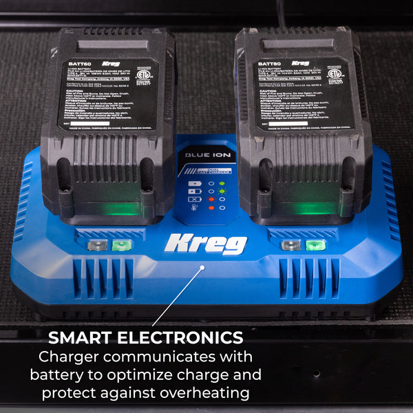 Kreg 20V Blue Ion Dual Fast Battery Charger CRGR402B
