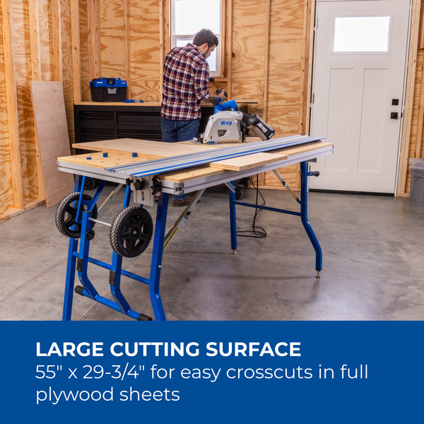 Kreg Adaptive Cutting System Master Kit with Plunge-Cut Track Saw, 62 in. Track & Project Table, 12A, 120V ACSCT3000