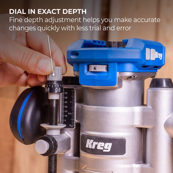 Kreg Trim Router Plunge Base with Guide Bushing Adapter PRSTRPB