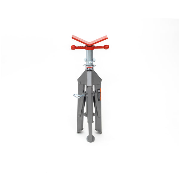 Jet JPJ-LFD-V Low Folding Pipe Jack Stand with Steel V-Head, 2,500 lbs. Capacity, Up to 18 in. Pipe JT1-3816