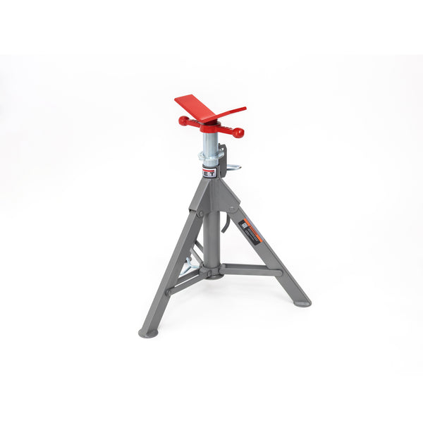 Jet JPJ-LFD-V Low Folding Pipe Jack Stand with Steel V-Head, 2,500 lbs. Capacity, Up to 18 in. Pipe JT1-3816
