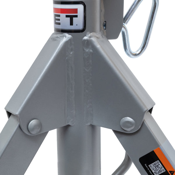 Jet JPJ-LFD-V Low Folding Pipe Jack Stand with Steel V-Head, 2,500 lbs. Capacity, Up to 18 in. Pipe JT1-3816