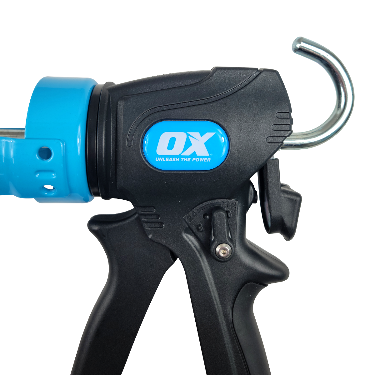 Ox Tools Pro 10 Oz Dual Thrust Caulk Gun | 12:1 & 24:1 Thrust Ratio OX-P045430