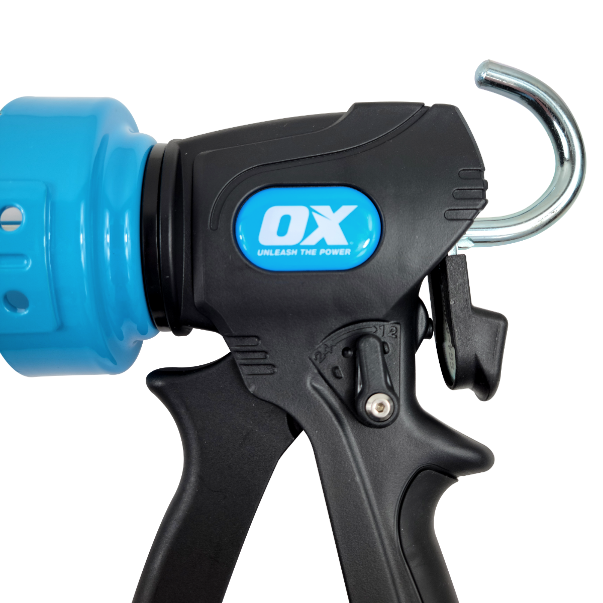 Ox Tools Pro 29 Oz Dual Thrust Caulk Gun | 12:1 & 24:1 Thrust Ratio OX-P045486