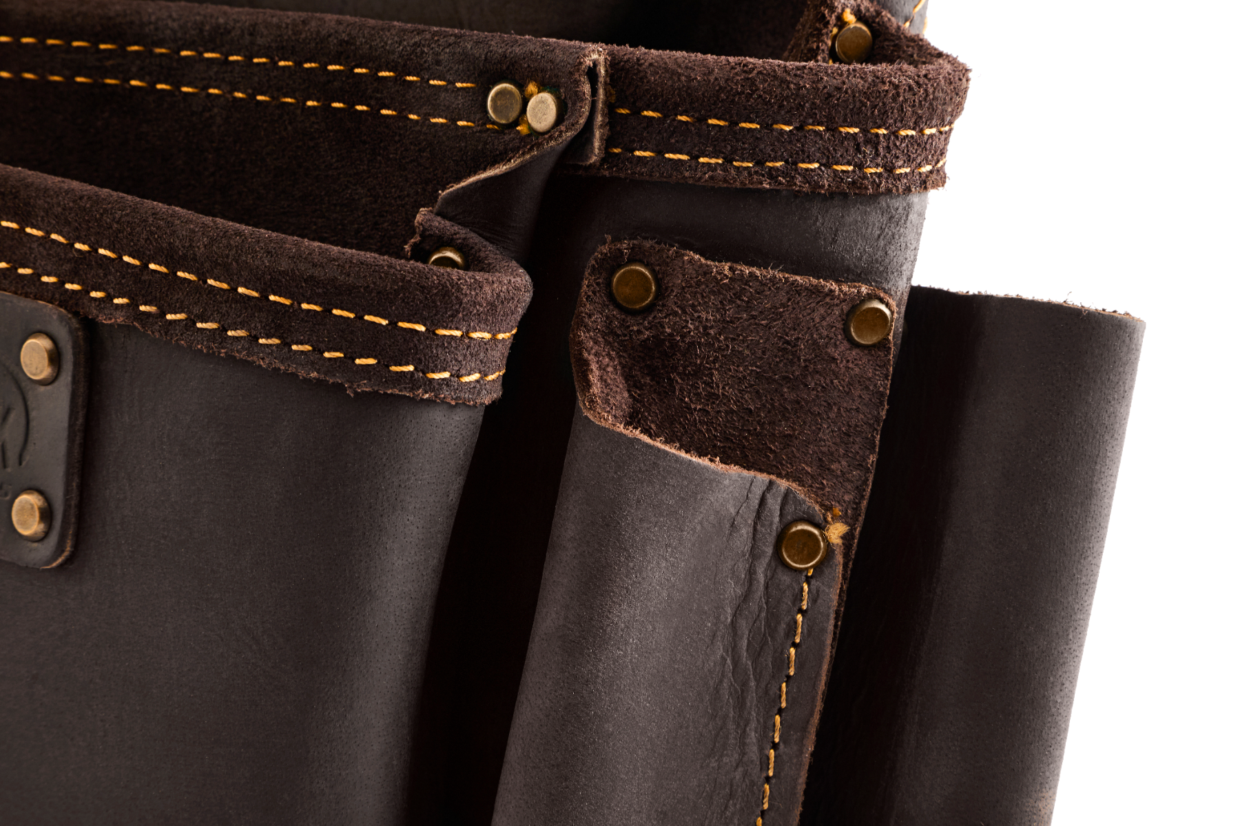 Ox Tools Pro Fastener Pouch with Left Handed Hammer Holder | Oil Tanned Leather OX-P263503LH